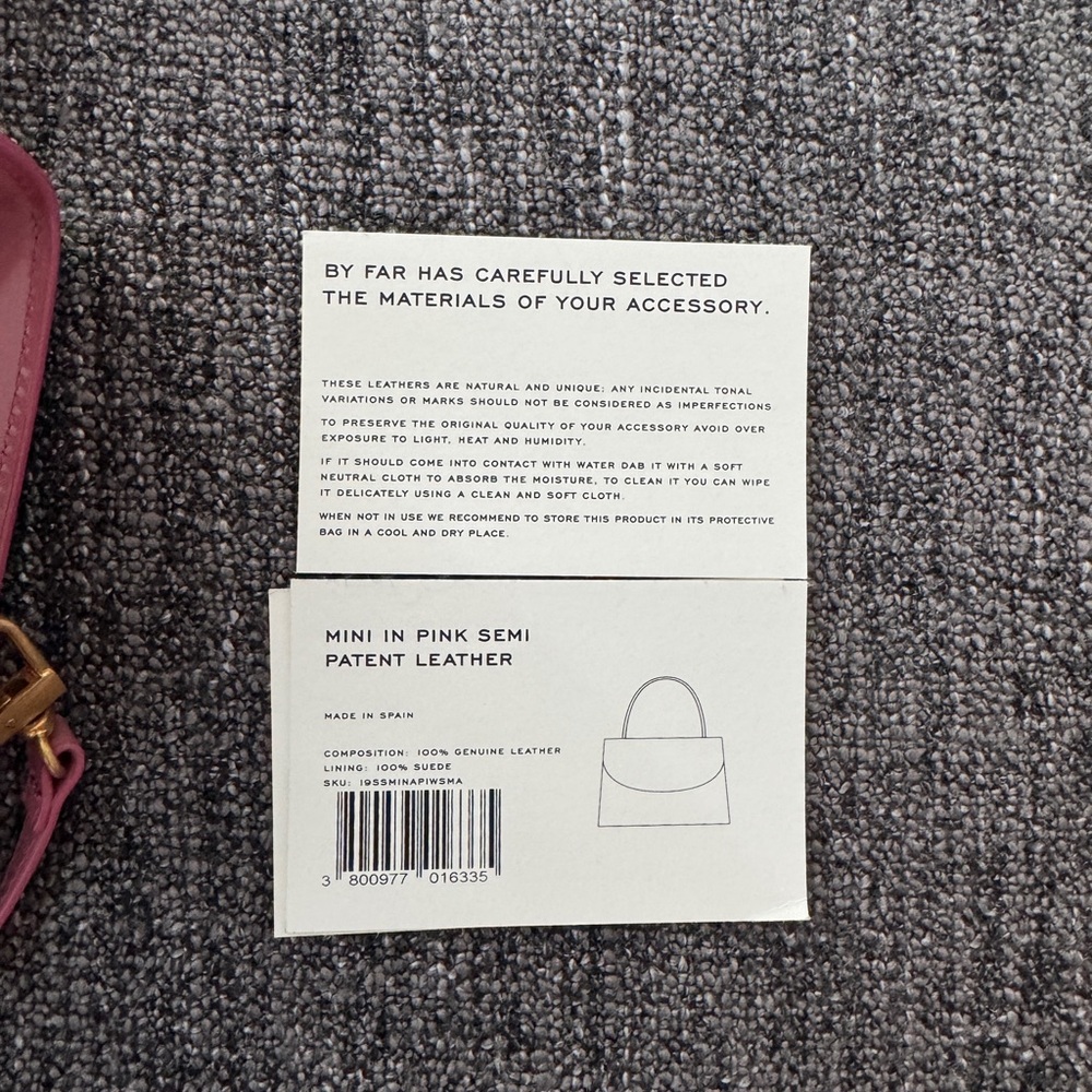 BY FAR Pink Mini Bag with Structured Shape and Long Strap - Picture 10 of 11